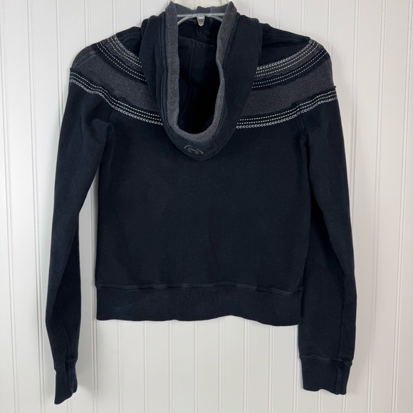 Lululemon Jacket Women’s 8 Black Full Zip Hoodie Remix Scuba Fair Isle Yoga - Picture 2 of 13